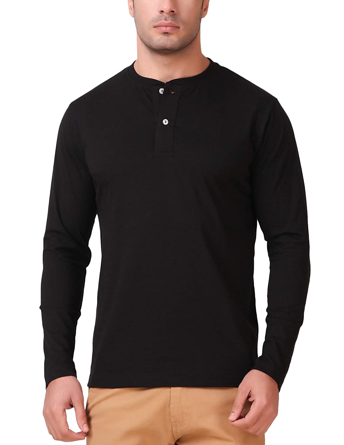 mens black henley t shirt