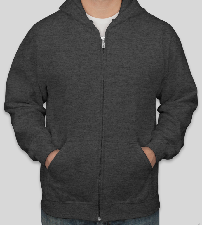 Charcoal grey 2025 zip up hoodie