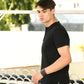 Black Solid  Polo T-shirt