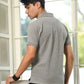 Grey Solid Polo T-shirt