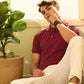 Maroon Solid Polo T-shirt