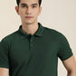 Bottle Green Solid Polo T-shirt