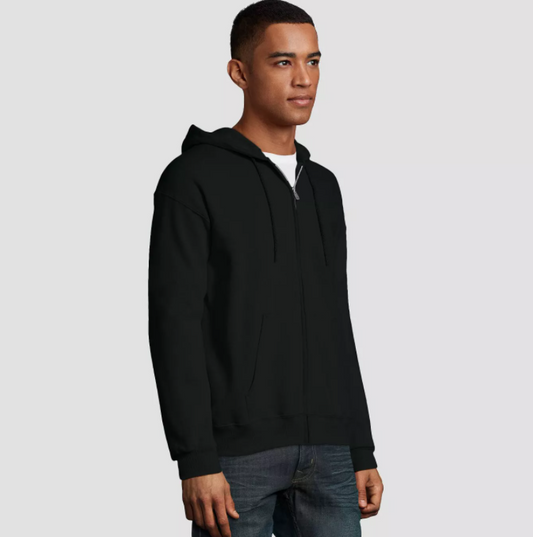 Black With Zipper Hoodie