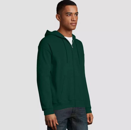 Bottle Green Zipper Hoodie