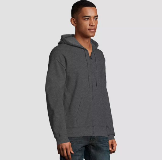 Charcoal With Zipper Hoodie