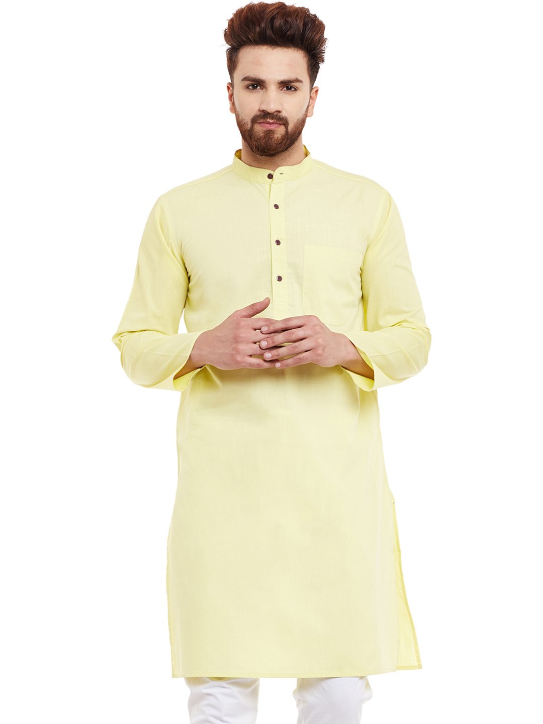 Light Yellow Straight Kurta Pajama for Men