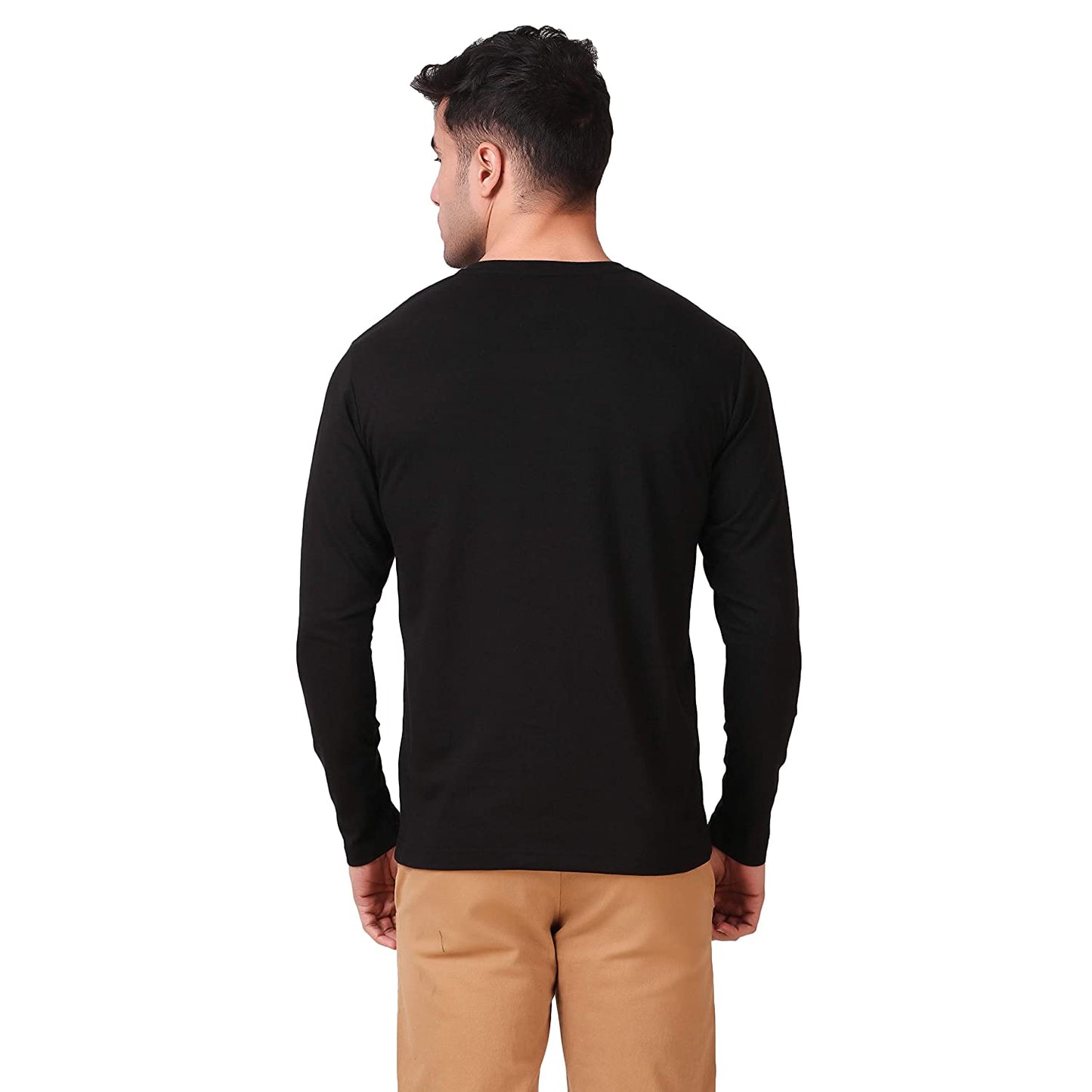 Black Henley T-Shirt For Men