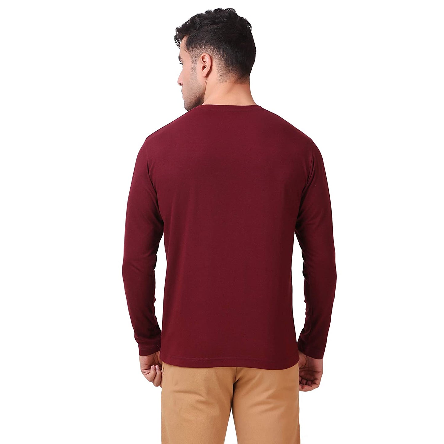 Maroon Henley T-Shirt For Men